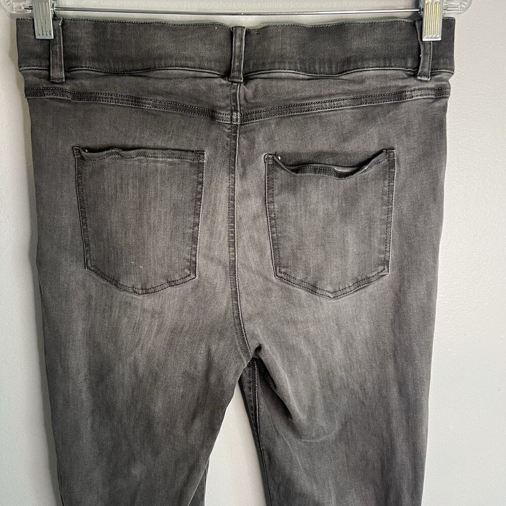 Spanx Womens Pull On Jeans Distressed Raw Hem Gray Sz XL Denim Charcoal - Picture 9 of 13